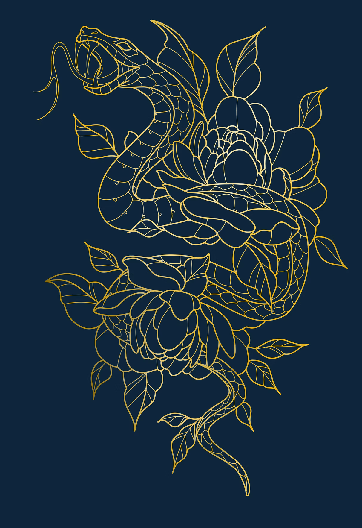 Fine-line floral and bird design from lionessandink's portfolio